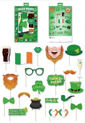 Henbrandt St Patrick’s Day Irish Party Photo Booth Props Accessories - 20 Pieces 