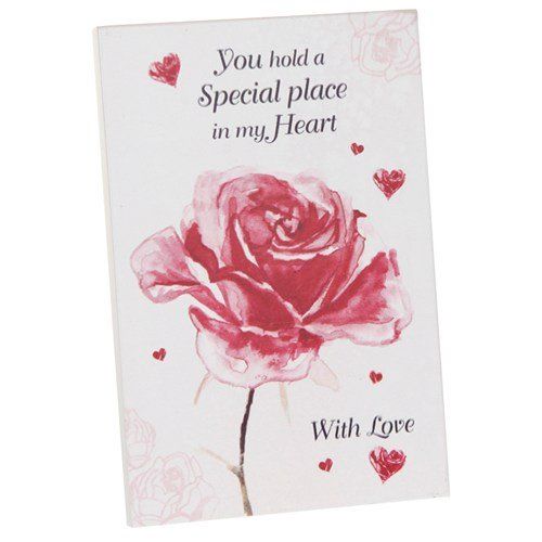 You Hold a Special Place in my heart With Love Vintage Lane Rose Plaque Valentines 