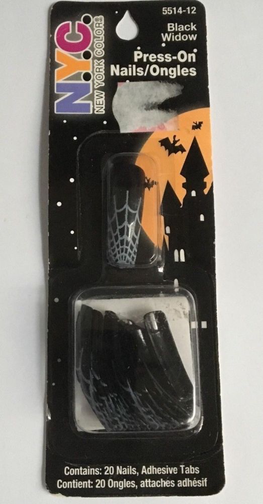 NYC Halloween Press On Nails - Black Widow