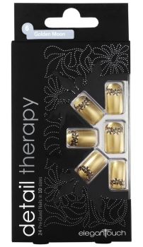 Elegant Touch Detail Therapy Golden Moon Glued False Nails
