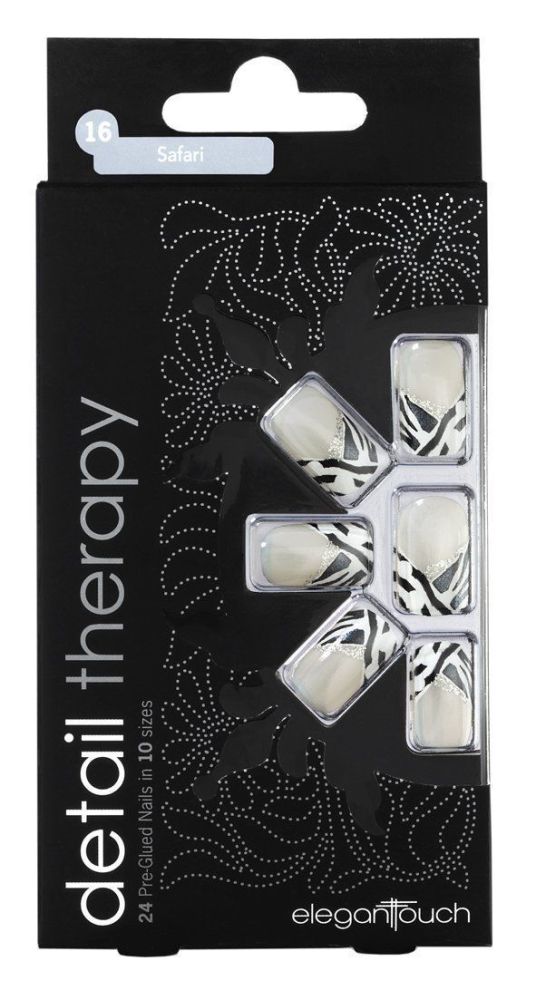 Elegant Touch Detail Therapy Safari Glued False Nails
