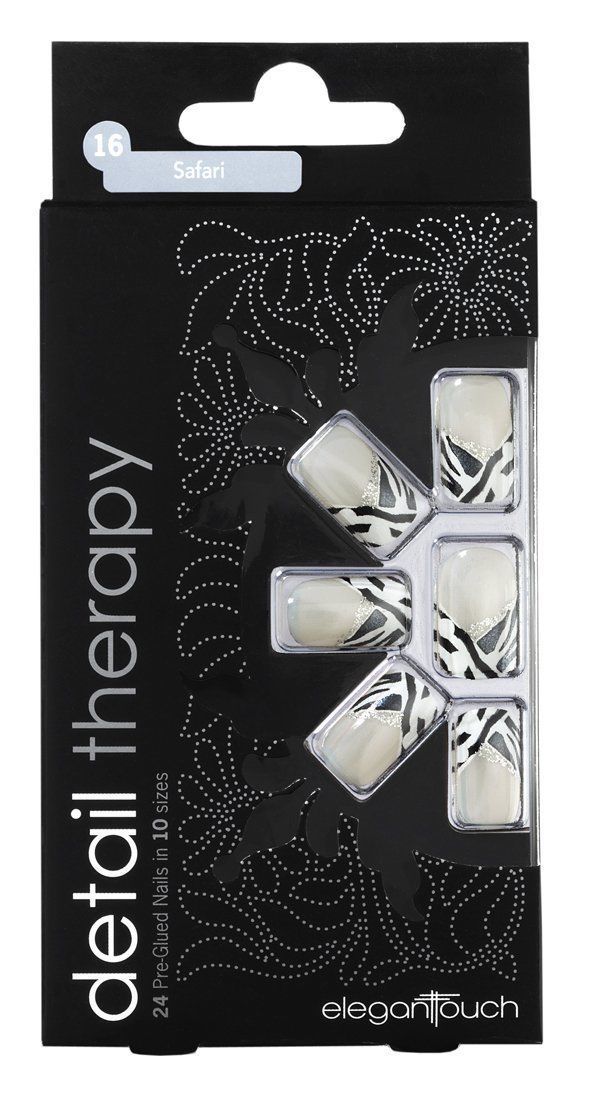 Elegant Touch Detail Therapy Safari Glued False Nails 