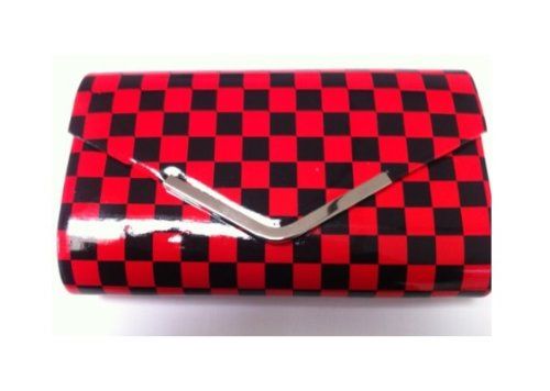 Red & Black Chequered Clutch Bag 
