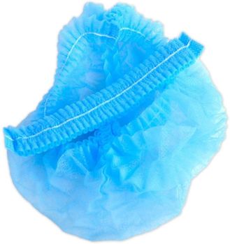 Blue Disposable Head Cover Mob Caps Non Woven Hats (Pack of 5)