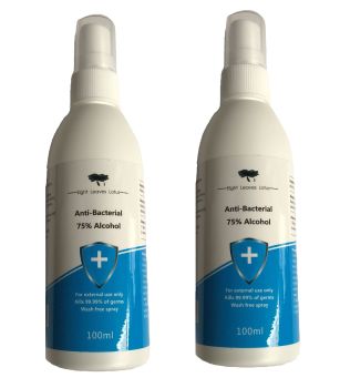 Antibacterial Hand Sanitiser & Surface Spray 75% Alcohol 100ml (Pack of 2)