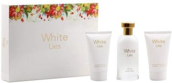 White Lies Womens Gift Pour Femme Eau de Parfum Shower Gel Body Lotion for Her