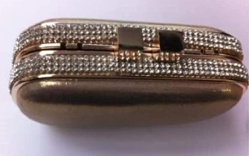 Stunning Sparkly Gold Diamante Encrusted Clutch Bag