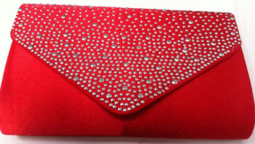 Red Diamante Clutch Bag