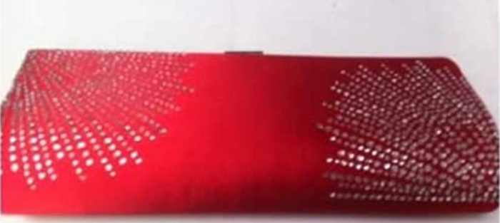 Red Satin & Diamante Clutch Bag