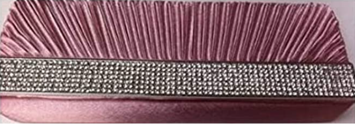 New Baby Pink Satin & Diamante Clutch Bag