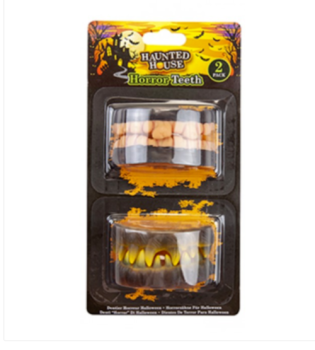 Haunted House Halloween Horror Teeth 2 Pack - Great For Halloween Dressing Up