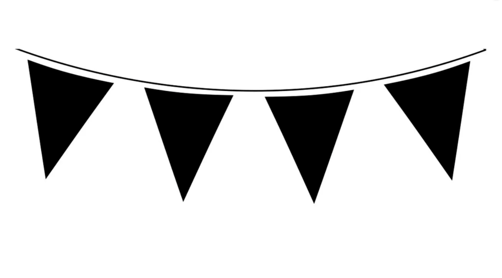    Large Black Pennant / Bunting Banner - Perfect Decoration For Halloween 