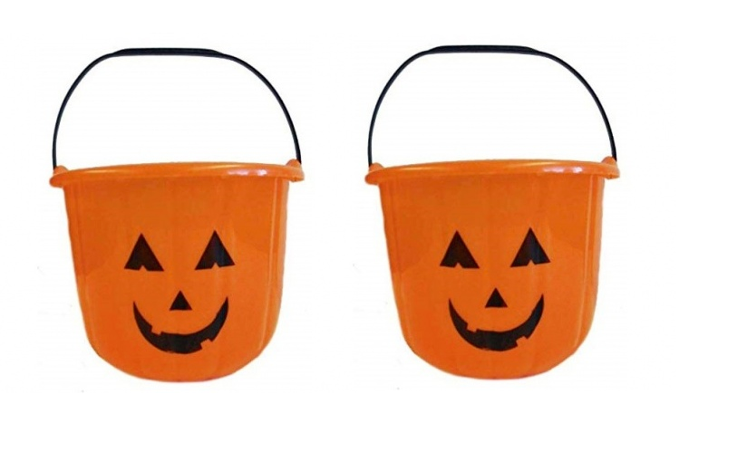 Halloween Plastic Sweet / Treat Buckets - 2 Pack
