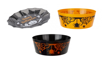 Halloween Party Bowls & Tray - 3 Pack - Perfect For Halloween Treats / Sweets