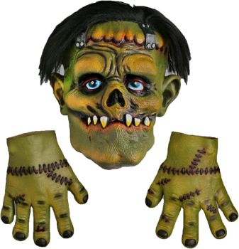         Frankenstein Halloween Latex Mask & Gloves Scary Halloween Mask Fancy Dress