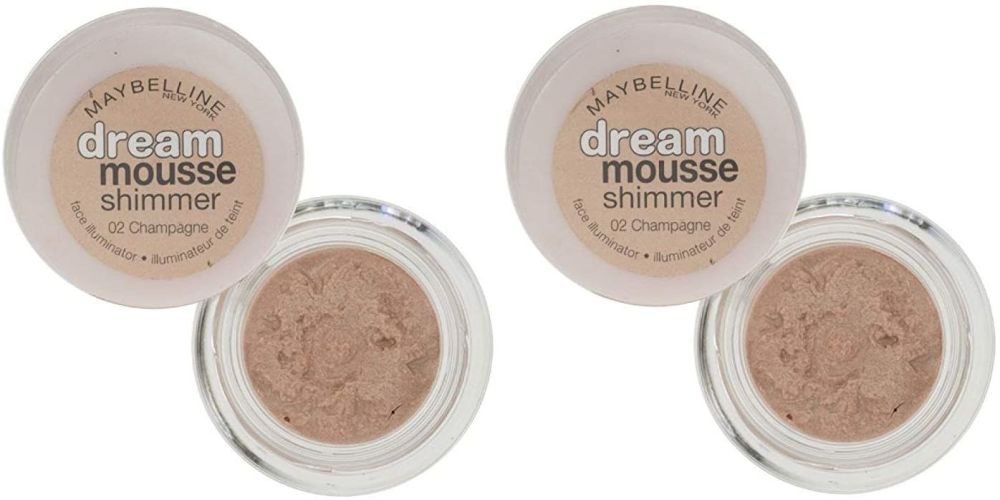 MAYBELLINE DREAM MOUSSE SHIMMER FACE ILLUMINATOR - 02 CHAMPAGNE (2 PACK)