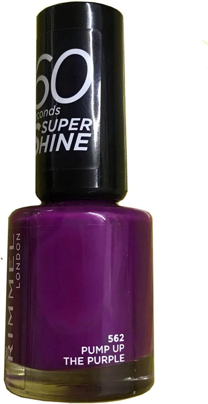 Rimmel London 60 Seconds Super Shine Nail Polish, 562 Pump Up The Purple, 8
