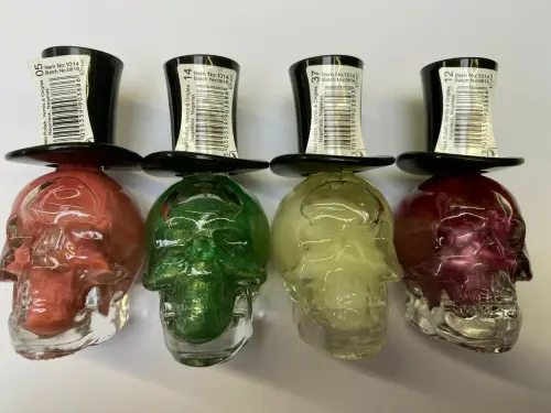 Saffron Zombie Nights Skull Nail Polish x 4 Joblot Bundle Set