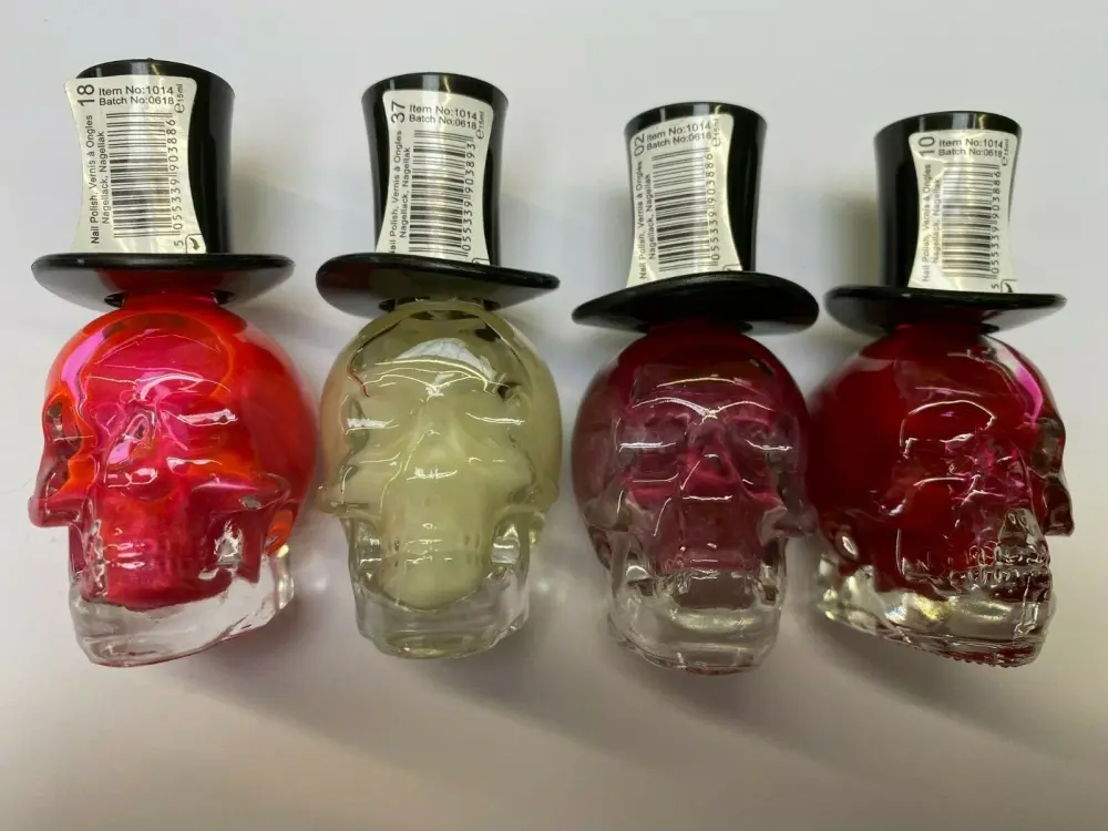 Saffron Zombie Nights Skull Nail Polish x 4 Joblot Bundle Set