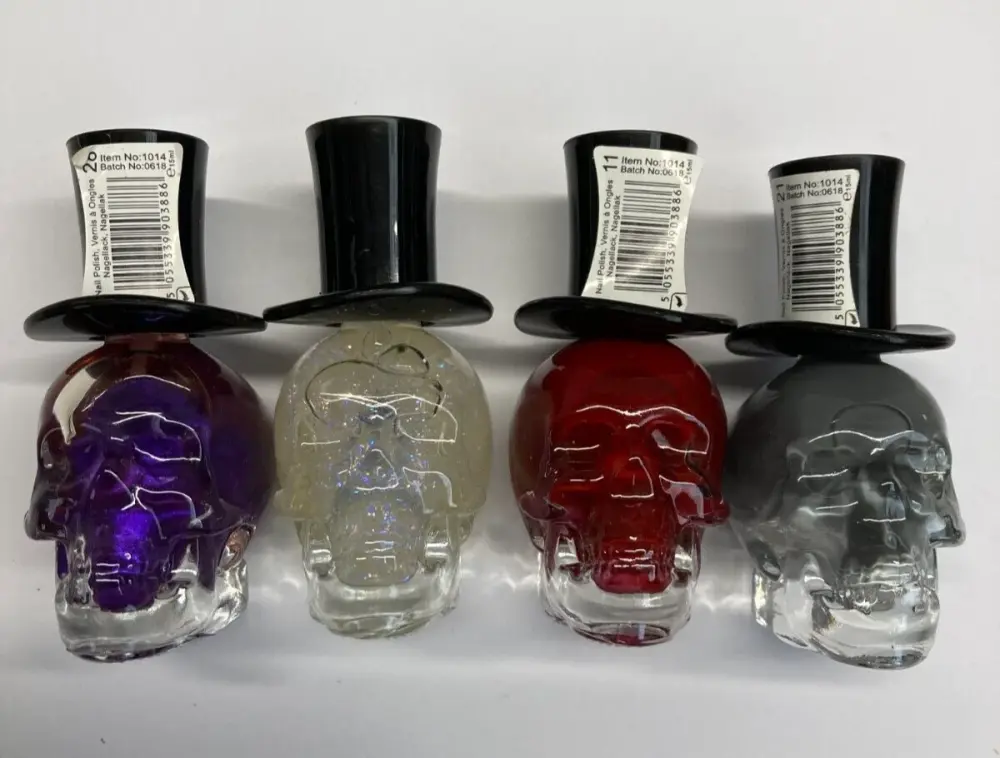 Saffron Zombie Nights Skull Nail Polish x 4 Joblot Bundle Set