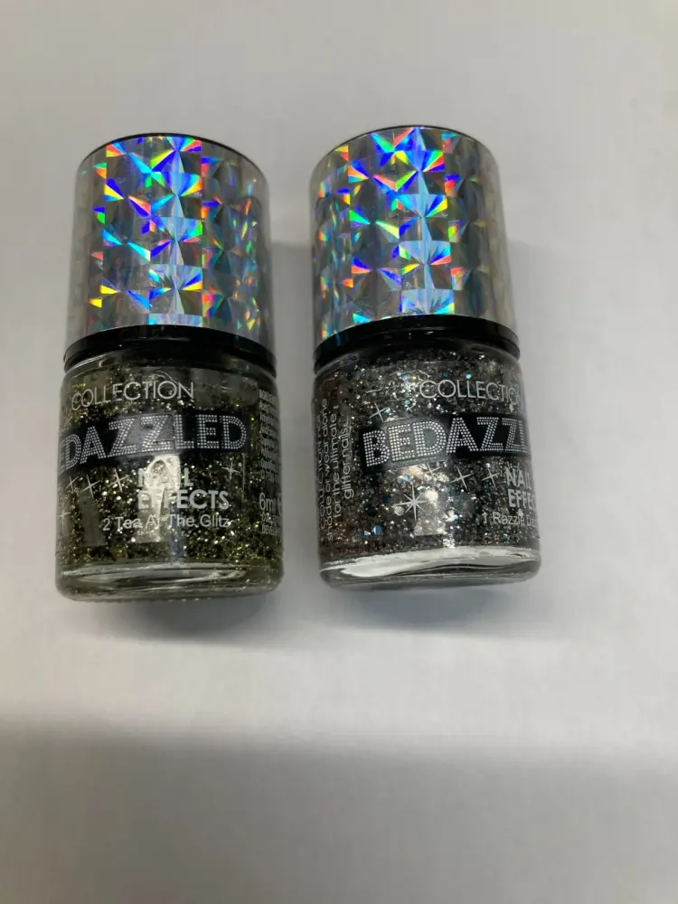 Collection Bedazzled Effects Sparkle Nail Polishes - 2 Pack - Joblot / Gift Set