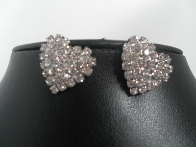 Small Diamante Heart Earrings