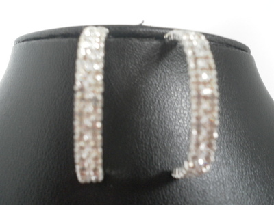 Arched 2 Row Diamante Earrings