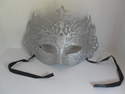 Silver Glitter Masquerade Ball / Party Mask