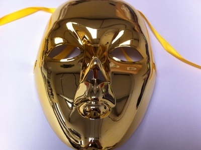    Robot Gold Mens Masquerade Mask 