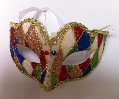   Ladies Harlequin Masquerade Mask - Style 1 