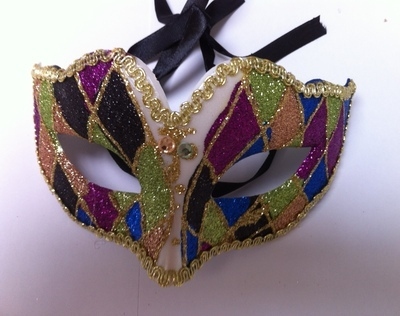   Ladies Harlequin Masquerade Mask - Style 2