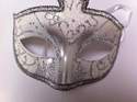    Silver & White Masquerade Mask