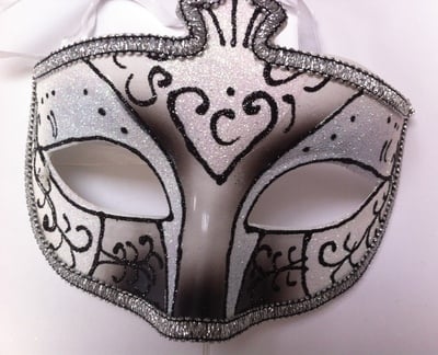   Black & White Masquerade Mask