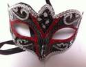  Red, Black & Silver Masquerade Mask