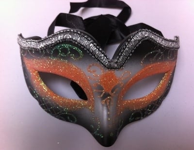   Ladies Masquerade Mask - Orange