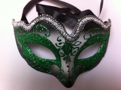   Ladies Masquerade Mask - Dark Green