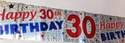 Jumbo Happy 30th Birthday Banner - Red, Blue & Silver 