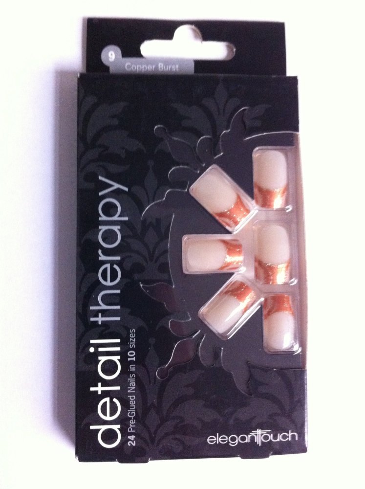 Elegant Touch Detail Therapy False Nails - 9 Copper Burst