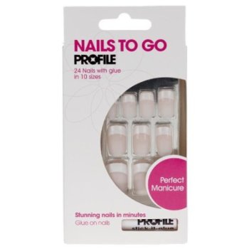   Salon System Nails to Go Profile 24 Nails with Glue - Simply Pink