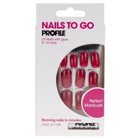   Salon System Nails to Go Profile 24 Nails with Glue - Smile 