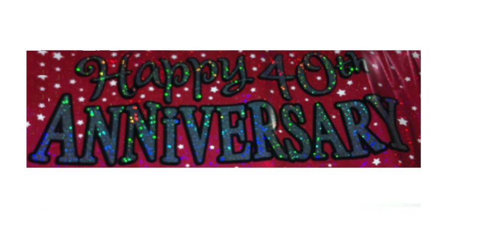 Jumbo Happy 40th Anniversary Banner - Pink & Silver