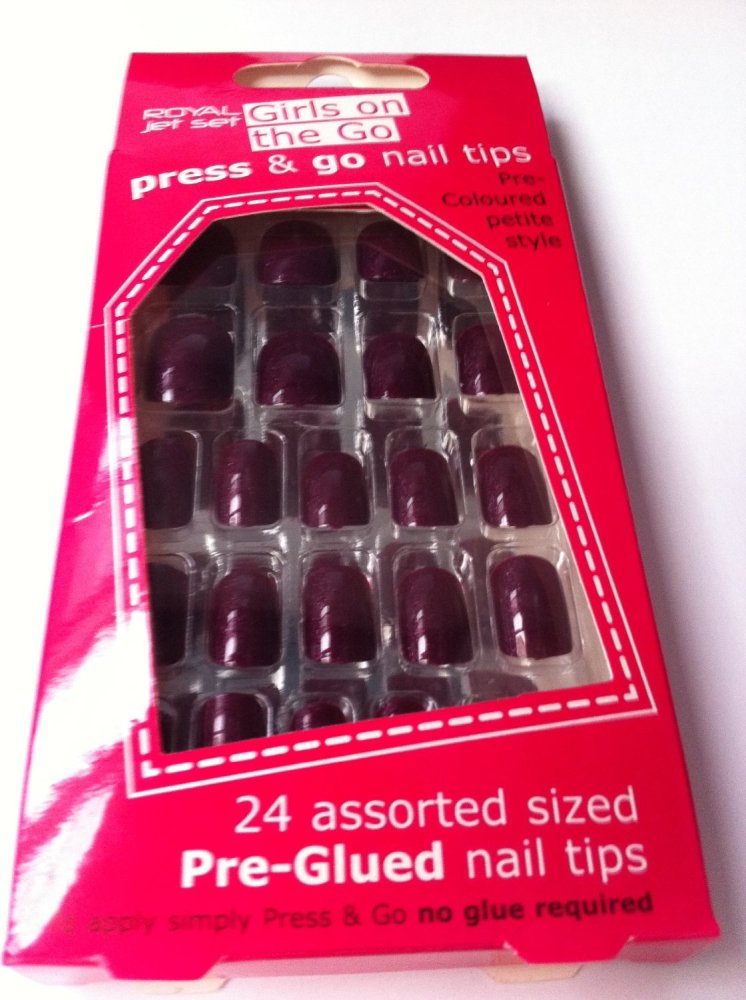  Royal Girls On The Go Press & Go Pre-Glued Nail Tips - Purple