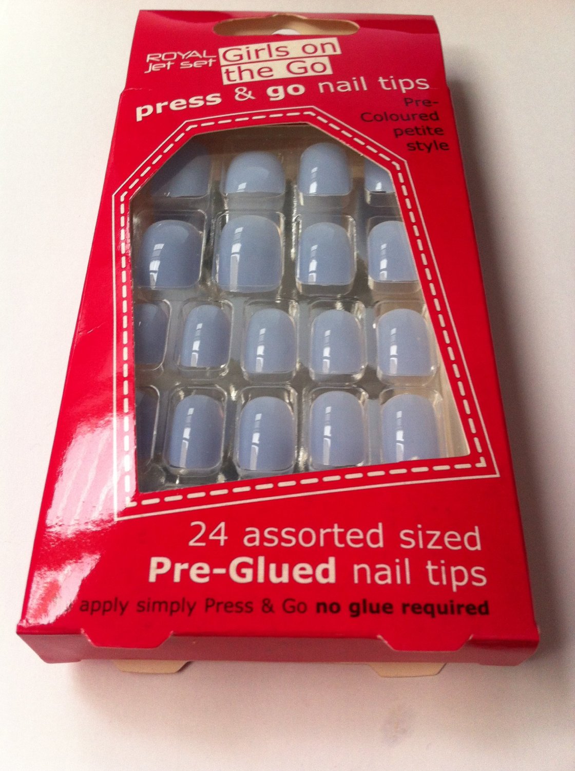   Royal Girls On The Go Press & Go Pre-Glued Nail Tips - Pastel Blue