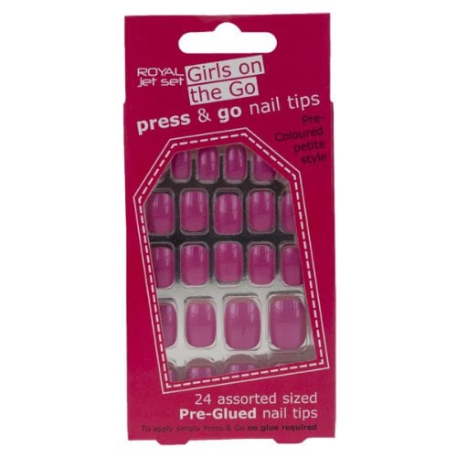  Royal Girls On The Go Press & Go Pre-Glued Nail Tips - Pink