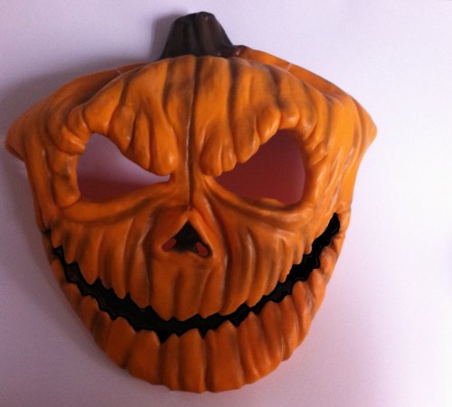 Halloween Pumpkin PVC Full Face Mask * With Free Bloody Cleaver *