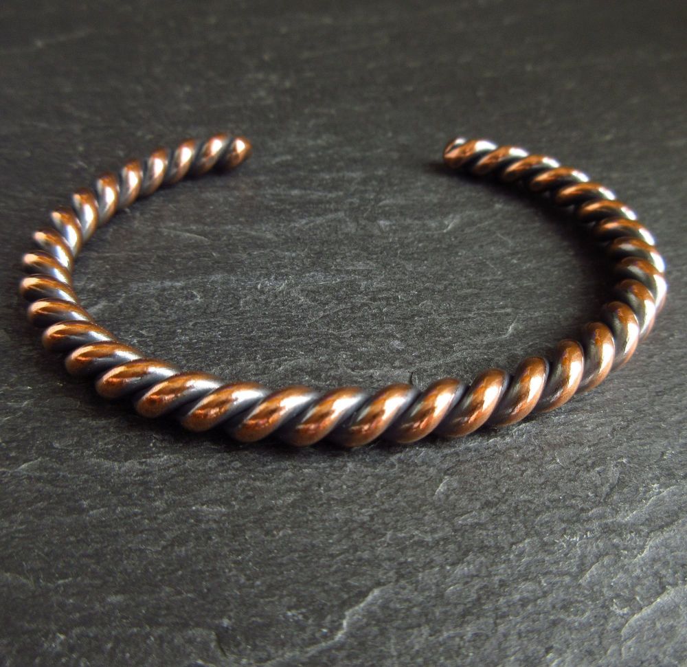 Twisted Copper Cuff Bracelet for Women & Men