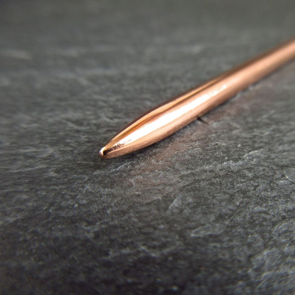Handmade real copper acupuncture tool 4mm diameter tapered end