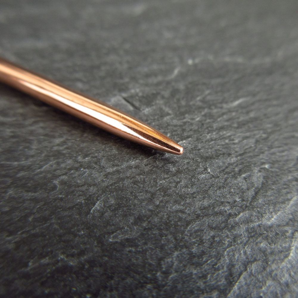 Handmade real copper acupuncture tool 3.25mm diameter tapered end