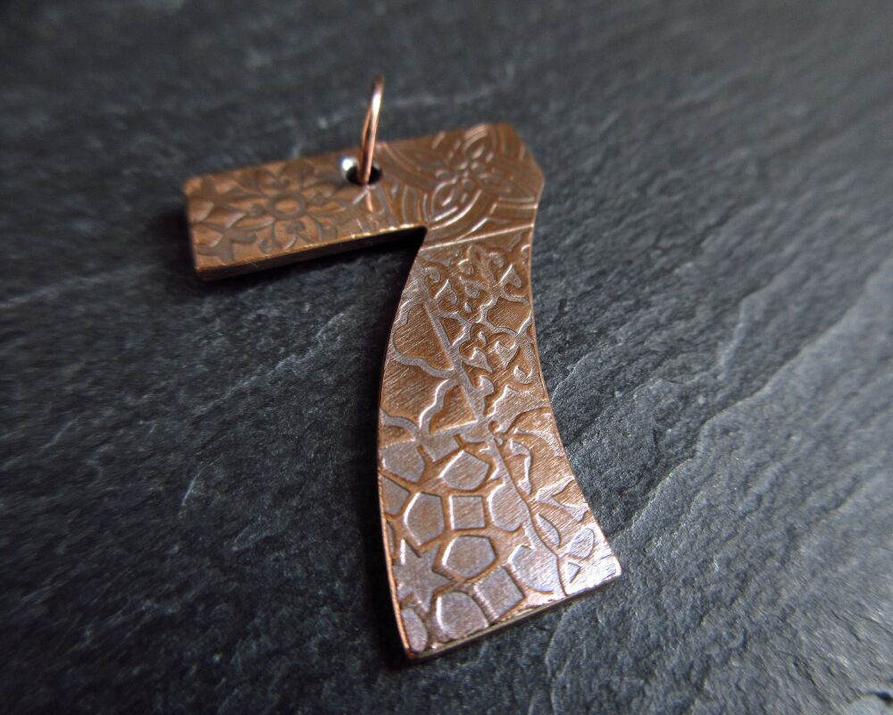 Copper Keyring Charm Anniversary Gift Number 7