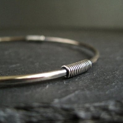 Sterling Silver Bangle with Coils